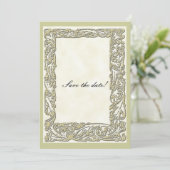 Gold Frame Elegantes Brautparty Save The Date (Stehend Vorderseite)