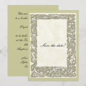 Gold Frame Elegantes Brautparty Save The Date (Vorne/Hinten)