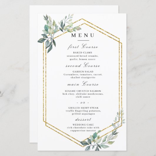 Gold Frame Flyer Rustikale Foliage Hochzeit (Vorne/Hinten)