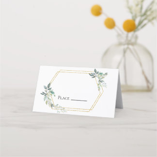 Gold Frame Flyer Rustikale Foliage Hochzeit Platzkarte