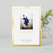 Gold Frame Foto Abschluss Announccard Folieneinladung (Stehend vorne)