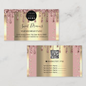 Gold Frame Glitzer Confetti Rose Pulver Tropfen Visitenkarte (Vorne/Hinten)