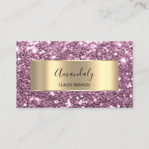 Gold Frame Glitzer QR Code Logo Lila Rose Busine Visitenkarte