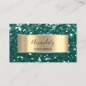 Gold Frame Glitzer QR-Logo-Woodland Green Bu Visitenkarte (Vorderseite)