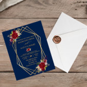 Gold Frame Gold Hochzeitsbudget der Marine Burgund Flyer