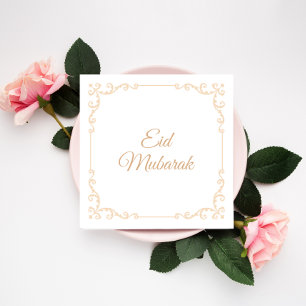 Gold Frame Happy Eid Mubarak Elegant Celebrate Feiertagskarte