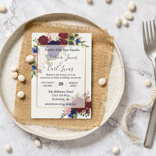 Gold-Frame-Hochzeit der Marine Einladung