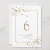 Gold Frame Luxury Classic Wedding Tischnummern (Rückseite)