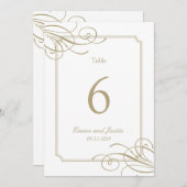 Gold Frame Luxury Classic Wedding Tischnummern (Vorne/Hinten)