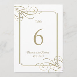 Gold Frame Luxury Classic Wedding Tischnummern
