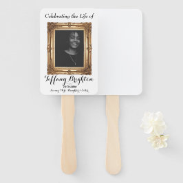 Gold Frame Memorial Beerdigung Hand Fan Fächer