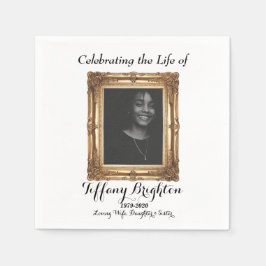 Gold Frame Memorial Napkins Serviette