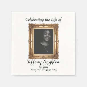Gold Frame Memorial Napkins Serviette