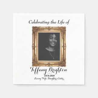 Gold Frame Memorial Napkins Serviette