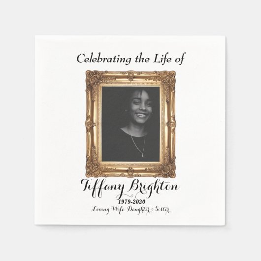 Gold Frame Memorial Napkins Serviette (Vorderseite)