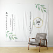 Gold Frame Monogram Fotografy Business White Wandteppich (Beispiel (Horizontal))