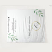 Gold Frame Monogram Fotografy Business White Wandteppich (Vorderseite (Horizontal))