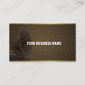 Gold Frame Music Studio Damask Business Card Visitenkarte (Vorderseite)