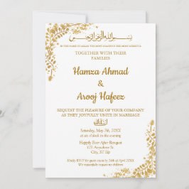 Gold Frame muslimische islamische Moderne Nikah Einladung