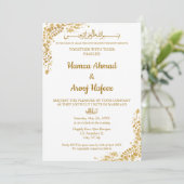 Gold Frame muslimische islamische Moderne Nikah Einladung (Stehend Vorderseite)