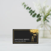 Gold Frame Pinselstriche Gold Paint Spritzer Visitenkarte (Stehend Vorderseite)