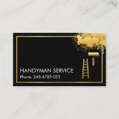 Gold Frame Pinselstriche Gold Paint Spritzer Visitenkarte (Vorderseite)