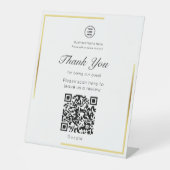 Gold Frame QR Code Leave A Review Business Store Sockelschild (Vorderseite)