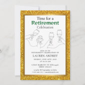 Gold Frame Retirement Celebration Invitation Einladung (Vorderseite)