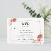 Gold-Frame-RSVP-Karte RSVP Karte (Stehend Vorderseite)
