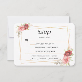 Gold-Frame-RSVP-Karte RSVP Karte