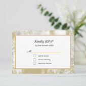 Gold Frame Silver und Gold Spritzer Hochzeit RSVP Karte (Stehend Vorderseite)