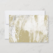 Gold Frame Silver und Gold Spritzer Hochzeit RSVP Karte (Rückseite)