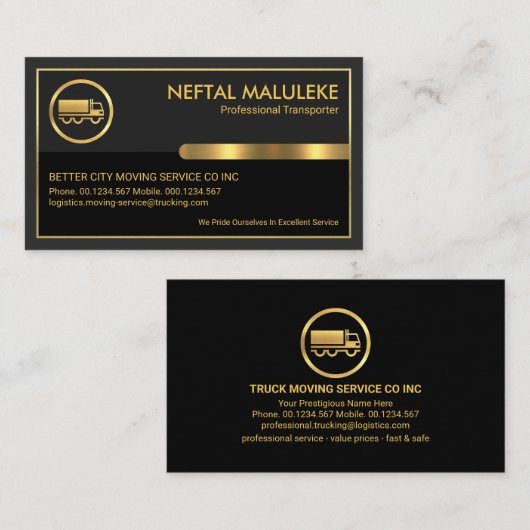Gold-Frame-Sondertransporte Visitenkarte (Vorne/Hinten)
