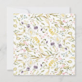 Gold Frame Spring Boho Wildblume Pampas Wedding Einladung (Rückseite)