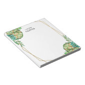 Gold Frame Succulent Personalisiert Notizblock (angewinkelt)