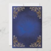 Gold Frame Verziert Blue Islama Aqiqa Aqeeqa Baby Einladung (Rückseite)