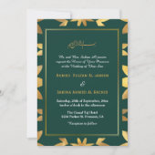 Gold Frame Verzierte islamische Muslime Hochzeit Q Einladung (Vorderseite)