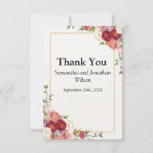 Gold Frame Wasserfarben Blume Danke Karte (Vorderseite)