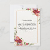 Gold Frame Wasserfarben Blume Danke Karte (Rückseite)