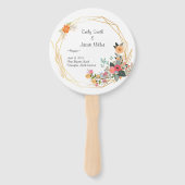 Gold Frame Wedding Program Fan Fächer (Vorderseite)