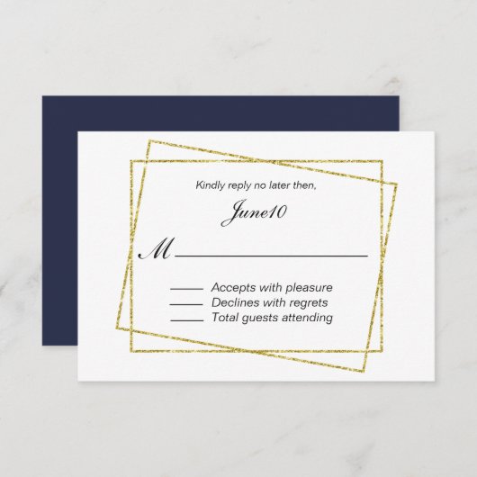 Gold Frame Wedding RSVP (Vorne/Hinten)