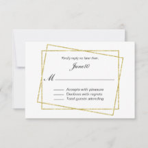 Gold Frame Wedding RSVP