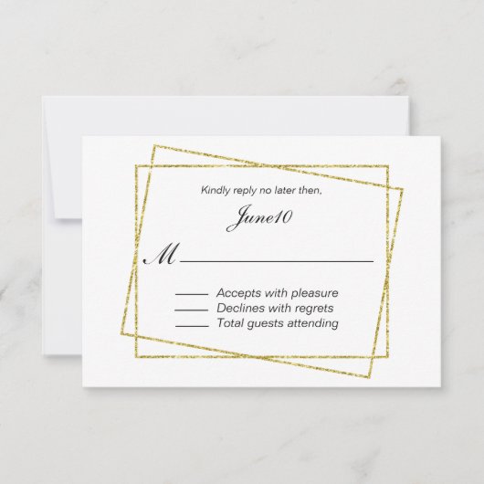 Gold Frame Wedding RSVP Karte (Vorderseite)