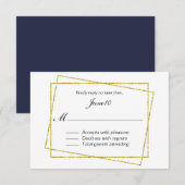 Gold Frame Wedding RSVP Karte (Vorne/Hinten)