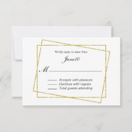 Gold Frame Wedding RSVP Karte