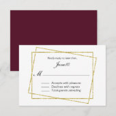 Gold Frame Wedding RSVP Karte (Vorne/Hinten)