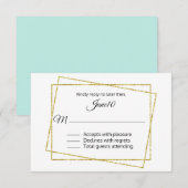 Gold Frame Wedding RSVP Karte (Vorne/Hinten)