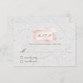 Gold Frame Wedding RSVP Karte aus weißem und weiße (Vorne/Hinten)