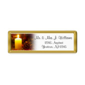 Gold Frame Weihnachtskerzen Rücksendeadresse Label (Vorne)