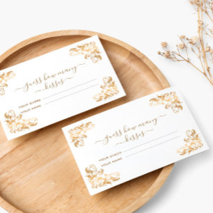 Gold Frame White Guess Wie viele Kisses Bridal Spi Begleitkarte